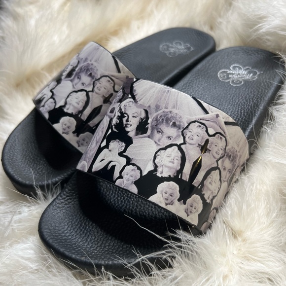 Y2K Marylin Monroe Slides Sandals Flip Flops Slip on Slippers Vintage Hollywood - Picture 6 of 6